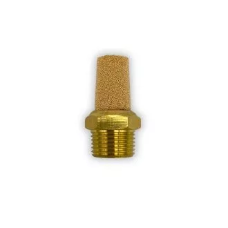 Silenciador cónico con rosca macho, en bronce, con medida de 1/4"
