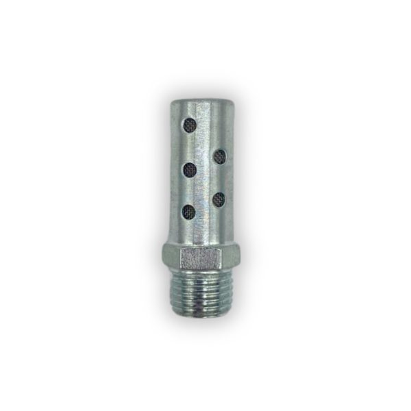 Silenciador de acero inoxidable rosca macho, acero con medida 1/4"