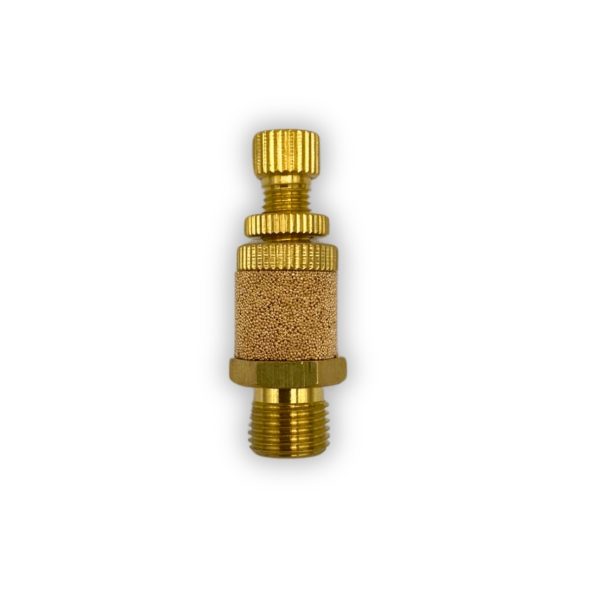 Silenciador con regulación rosca macho, bronce con regulación y medida de 3/8"