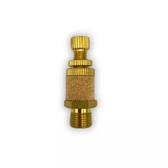 Silenciador con regulación rosca macho,bronce/regulador con medida de 1/4"