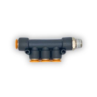 MULTICONECTOR; ROSCA DE 1/4 A MANGUERA DE 6MM.