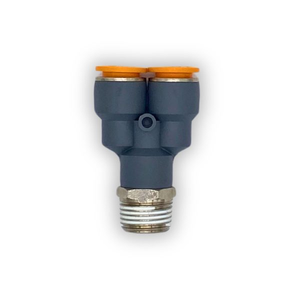 CONECTOR EN Y; ROSCA DE 3/8 A MANGUERA DE 1/2.