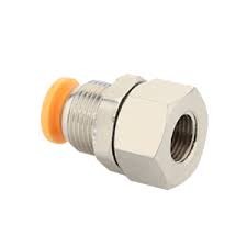 CONECTOR PASAMUROS HEMBRA; ROSCA DE 1/4 A MANGUERA DE 4MM.