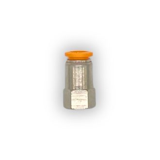 CONECTOR RECTO HEMBRA MILIMETRICO; ROSCA DE 3/8 A MANGUERA DE 8MM.